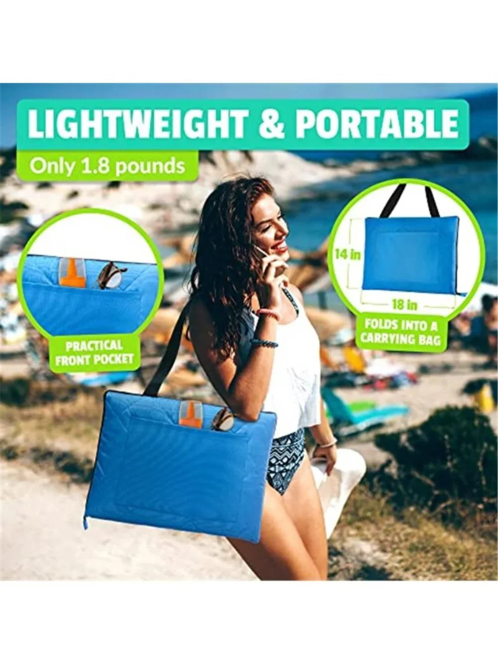 Waterproof Picnic Blanket Foldable Outdoor Beach Camping Mat Plaid Tote Large